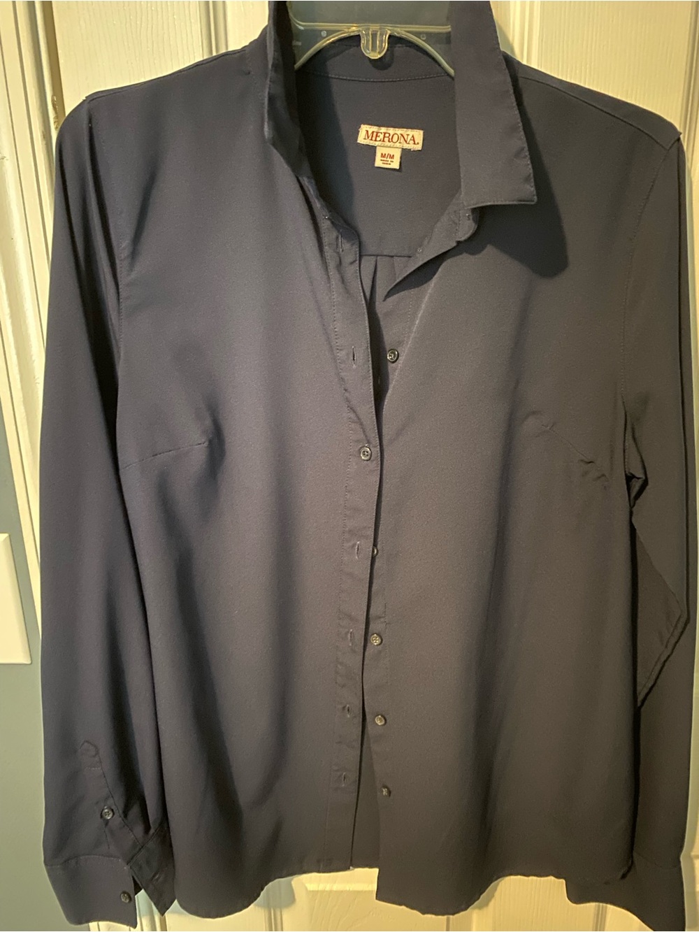 Merona Women’s Dark Navy Long-Sleeve Button Down Blouse